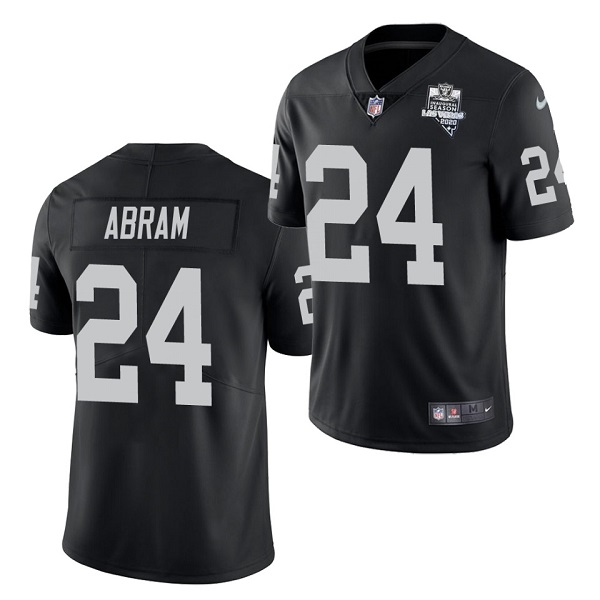 Men's Las Vegas Raiders #24 Johnathan Abram Black NFL 2020 Inaugural Season Vapor Untouchable Limited Stitched Jersey